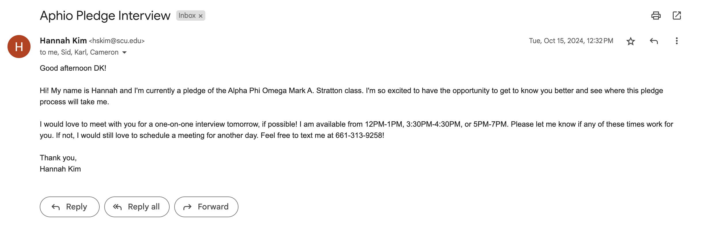 Interview Email